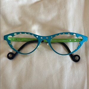 Blue and Green Cat-Eye Glasses